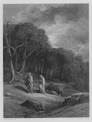 Vivien and Merlin Enter the Woods